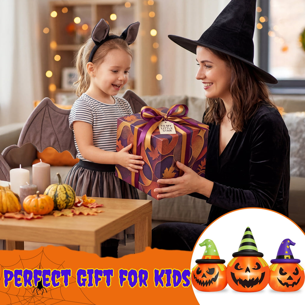 6FT Halloween Inflatable Pumpkins Decorations with LED Lights, Halloween Blow Ups Decoration for Home Party