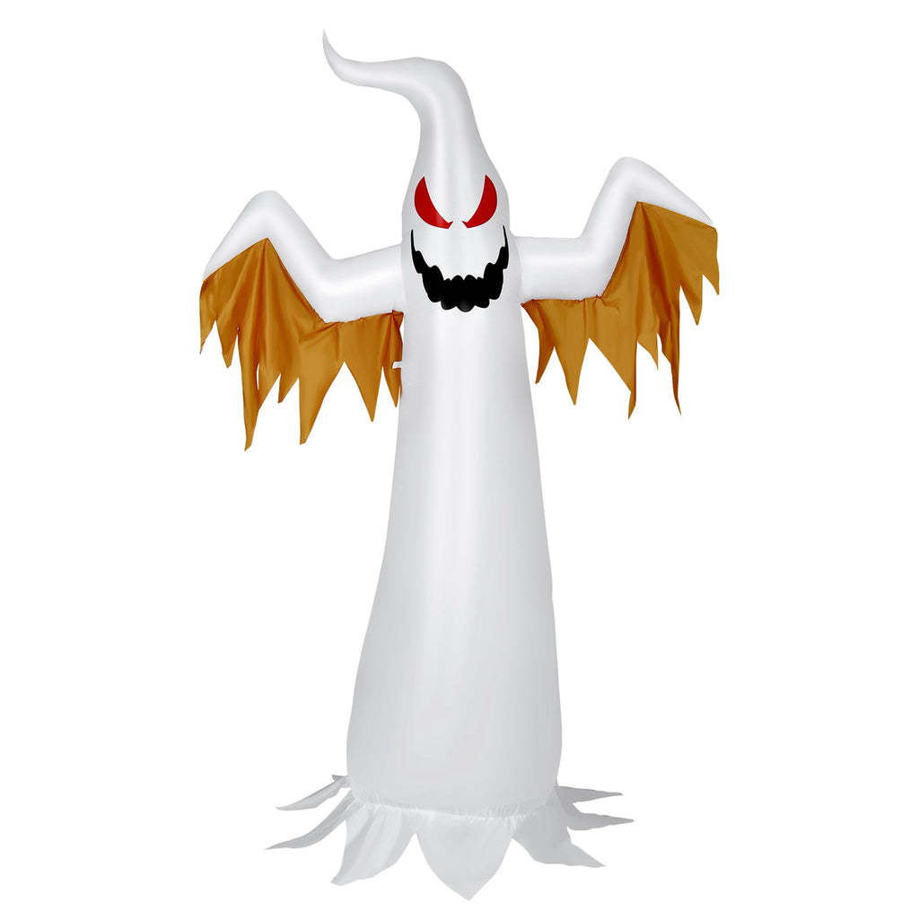 Gymax 8ft Inflatable Halloween Ghost Blow Up Decoration w/ Built-in Flame Light