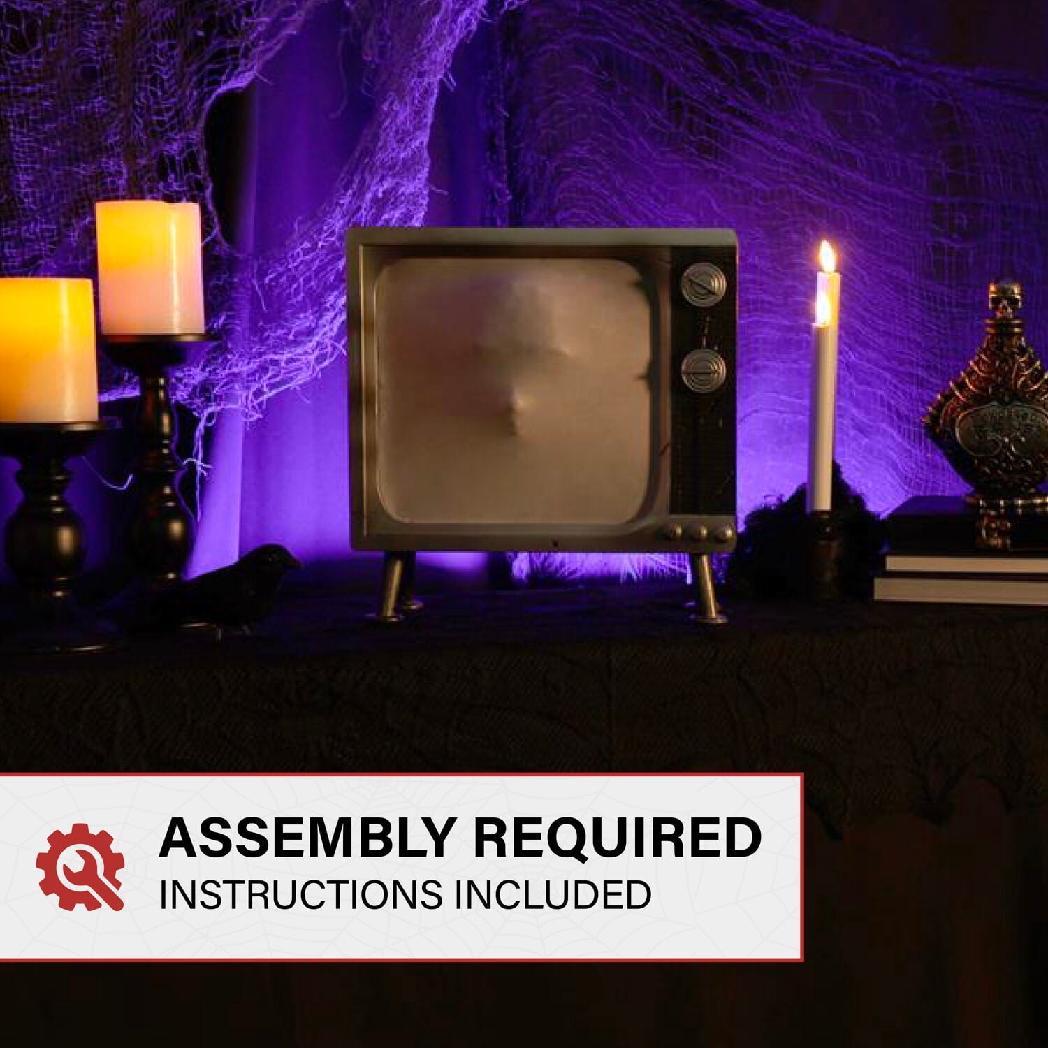 11.8 in Haunted TV by Tekky, Premium Halloween Animatronic, HHHAUNTTV-1FLSA