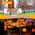 2 packs 40 LEDs Solar Halloween Pumpkin Stake Lights, 2 Modes Outdoor Waterproof Halloween Decorations, Solar Halloween Lights Stakes for Garden Yard Pathway