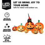 7 ft Halloween Inflatable Long Pumpkin with Witch's Cat Decorations Inflatables with Build-in LEDs,Halloween Decor Outdoor Blow Up Yard Decorations