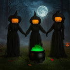 Evergreen Set of 3 LED Lighted Halloween Witch Stakes, 4' Tall for Garden Lawn or Patio