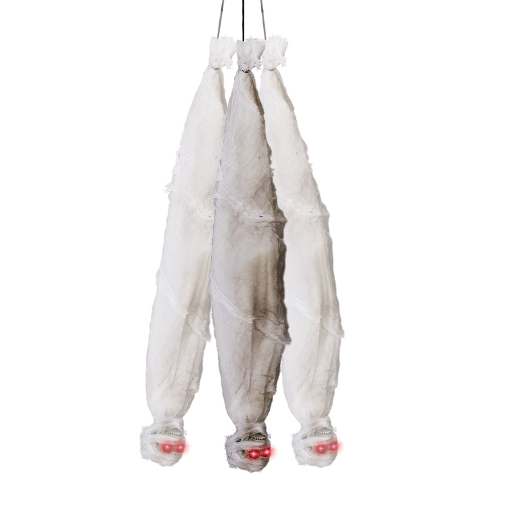 3ft Hanging Zombie Animated Halloween Decoration Creepy Mummy Halloween w/ Pre-Recorded Screaming, LED Eyes