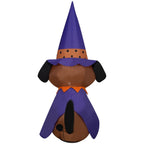Halloween Inflatable Dog in Witch Hat, 4 ft Tall, Multi