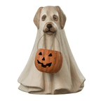 Bethany Lowe 19.5" Large Ghost Dog Candy Bowl Paper Mache Halloween Decoration Statue