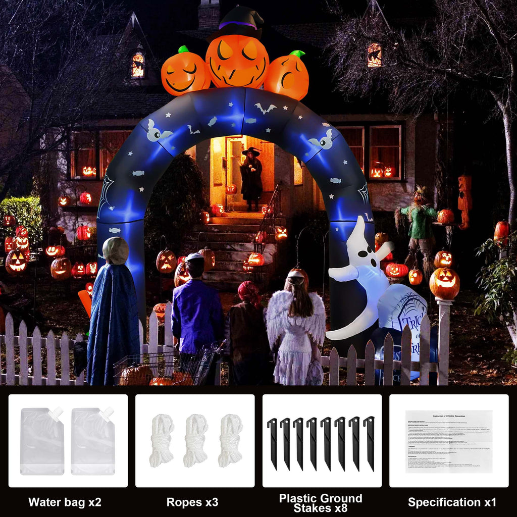 10 FT Halloween Inflatables Archway Outdoor Decorations, Scary Halloween Arch Blow Up Yard Decorations for Front Yard Lawn Garden Decor