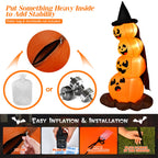 Costway 6.8FT Halloween Inflatable Pumpkin Combo Blow up Pumpkins w/ Witchs Hat