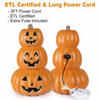 14 Inch Light Up Large Jack O Lantern - Halloween Pumpkin Decoration For Indoor/Outdoor