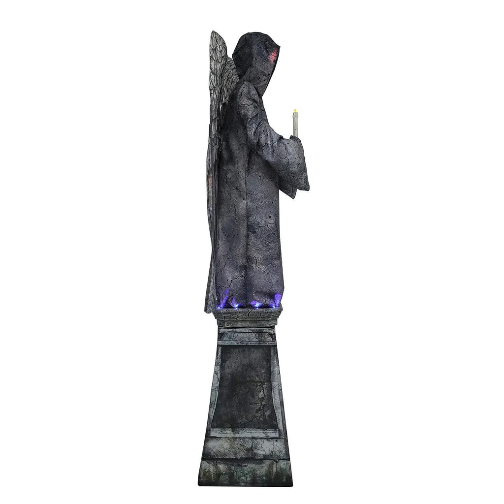 96" Cemetery Angel Animated Prop  Creepy Halloween Yard Decoration