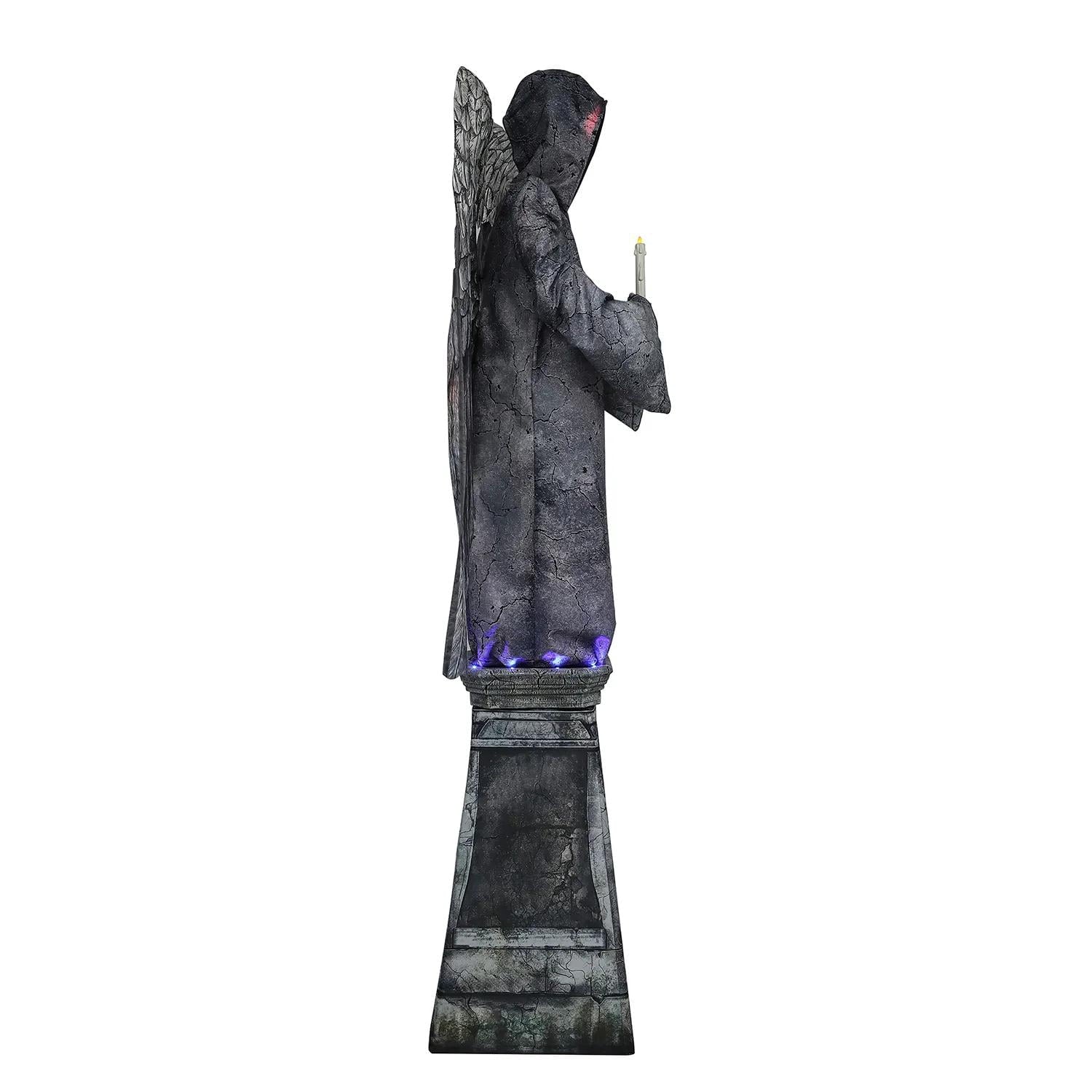 96" Cemetery Angel Animated Prop  Creepy Halloween Yard Decoration