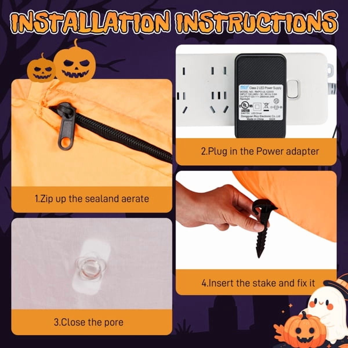 2.8FT Halloween Inflatable Animated Pumpkin Ghost, 2 White LED Lights, Weather-Resistant Polyester, for Small Spaces/Accent Decor