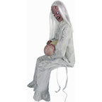 2.9 ft Animatronic Gravely Granny by Tekky Halloween Decoration with Motion-Activated Sounds, HHGRVLYGRNY-1FLSA
