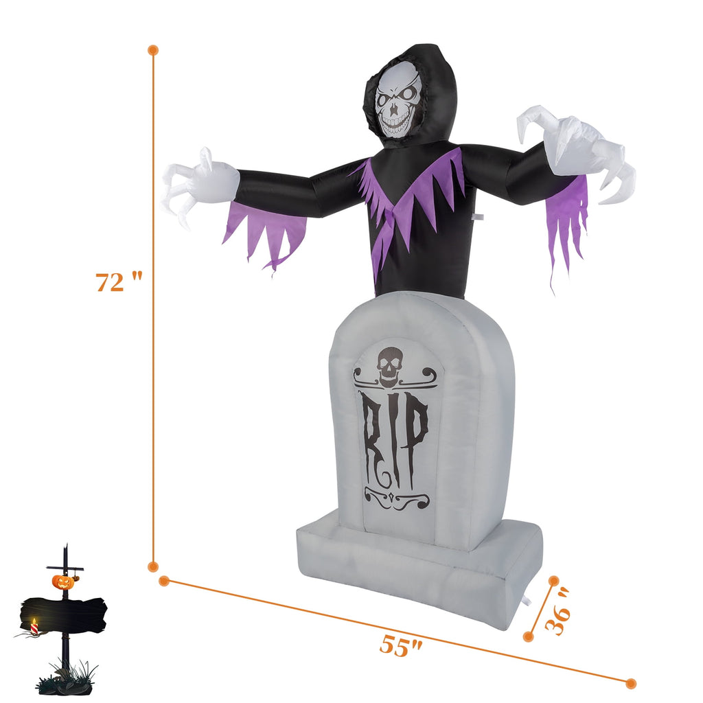 Inflatable Halloween Decoration 6 FT Reaper for Halloween Party Outdoor, Yard, Garden, Lawn Decorations