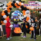 Toiyjofe 6ft Halloween Inflatable Black Cat with Jack-o'-Lantern & LED Lights, Trick-or-Treat Yard Decoration with Witch Hat for Outdoor Lawn & Porch