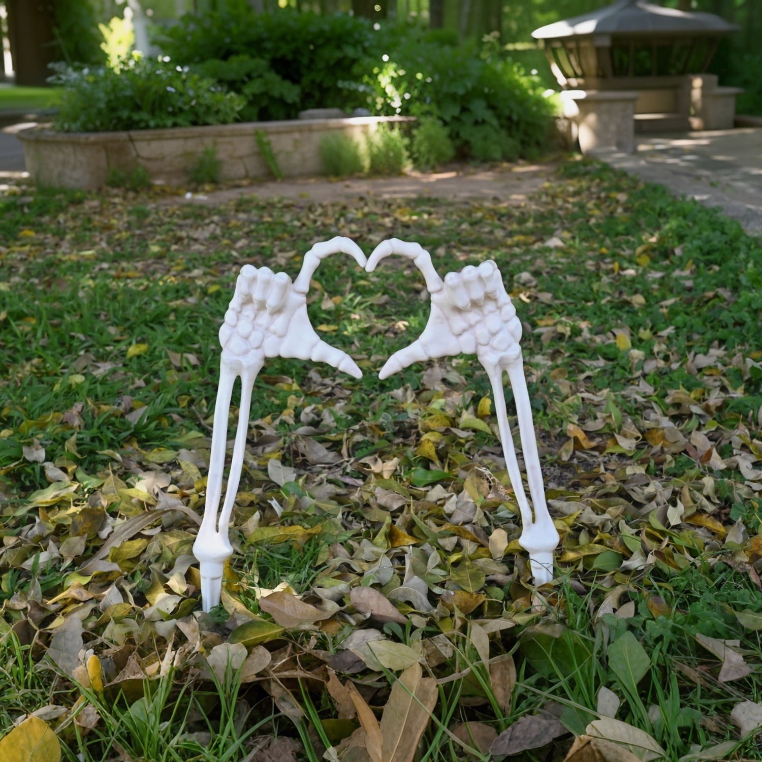Halloween Skeleton Stakes Decorations, Love Pose 2 Piece Hands Arms with Lawn Stakes for Outdoor Yard Garden Decor
