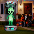 8' Halloween Inflatables UFO Alien Decoration Outdoor Light-up Holiday Decoration Halloween Decoration
