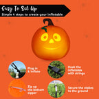 5 Ft Tall Halloween Inflatable Pumpkin,Blow Up Pumpkin with Projector Face and Music Lights,Outdoor Decorations for Yard,Garden,Lawn,Party