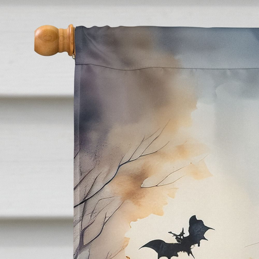 Halloween Papillon Dog House Flag 28x40IN Double-Sided Polyester Decorative Sleeve Pole Flag for Outdoor Home Garden