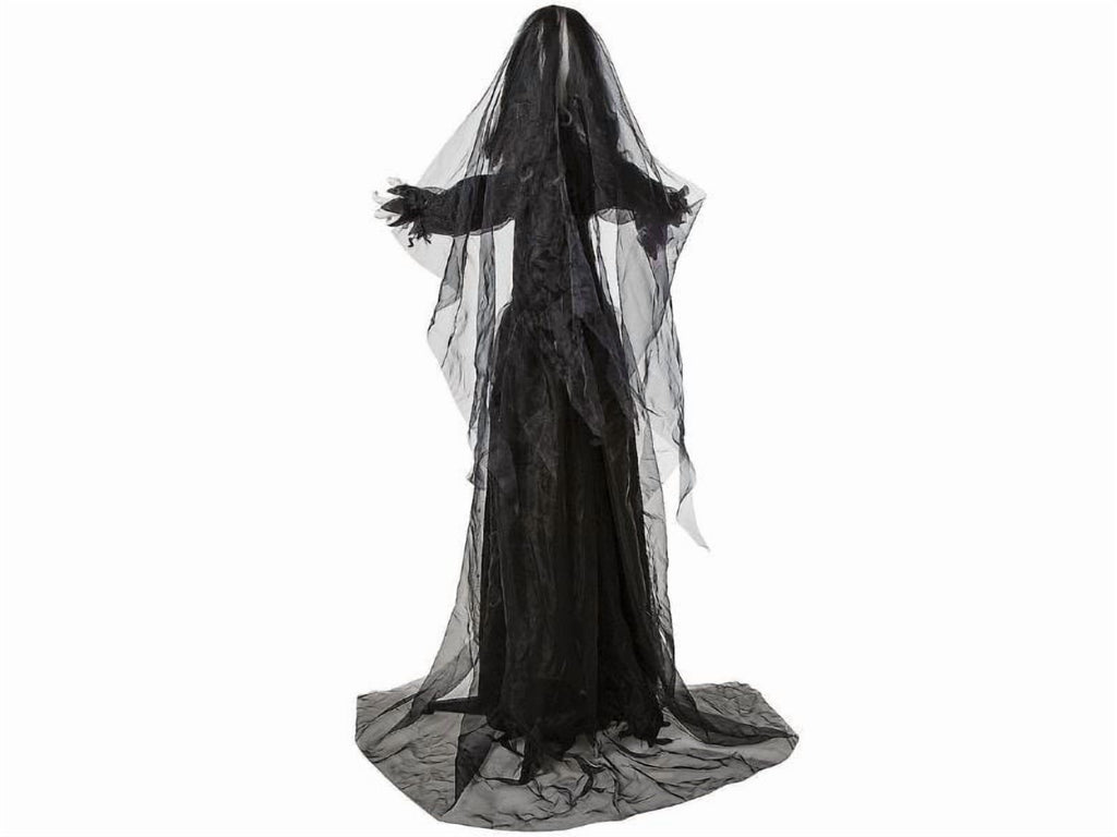 5 Ft. 6 Standing Animated Bride with Black Dress Halloween Decoration - One Size