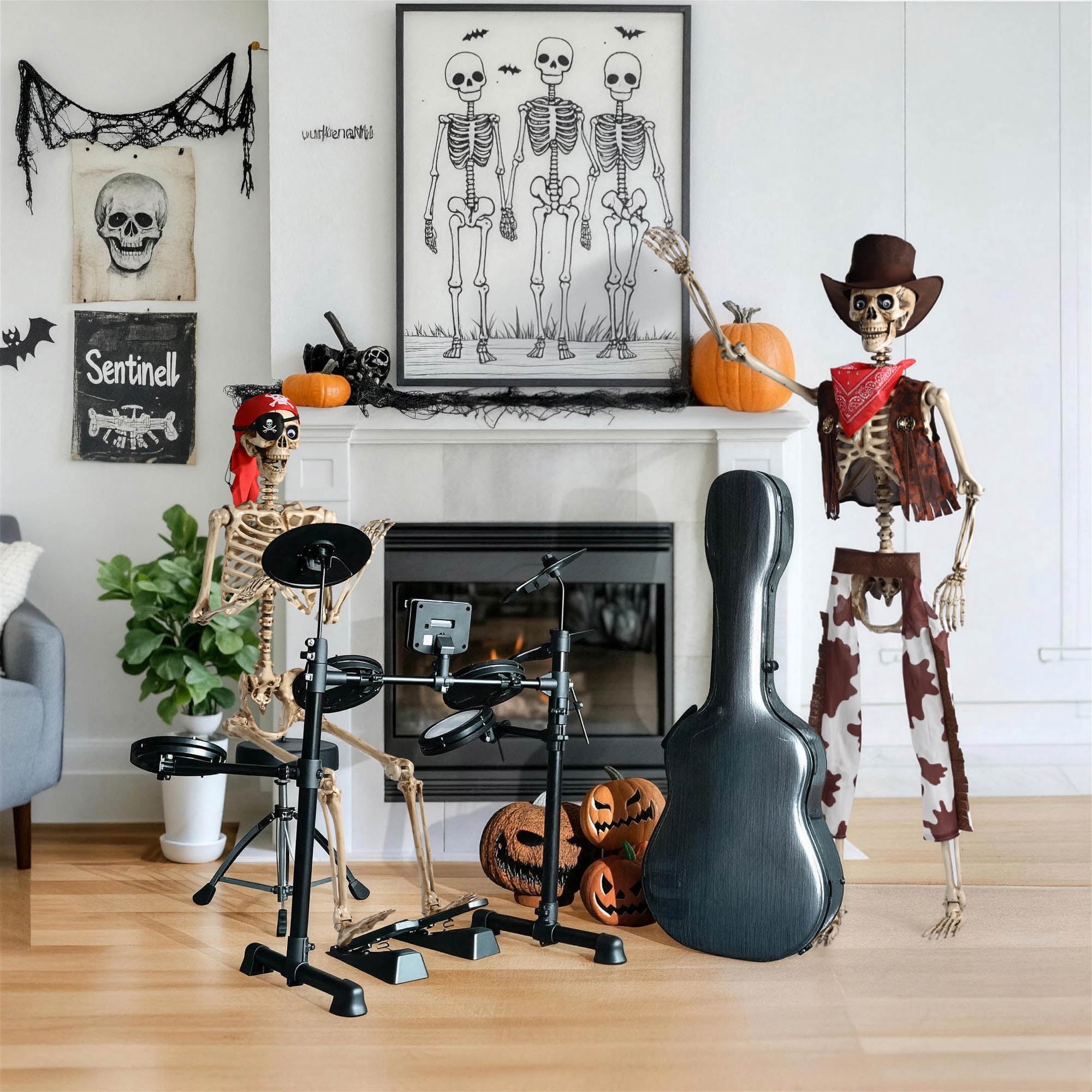 Yescom Pirate Life Size Skeleton Poseable Full Size 5.6 Ft Halloween Party Decorations Haunted House 2026
