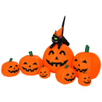 Gymax Inflatable Pumpkin Combo Halloween Decoration 7.5ft Length w/ LED Lights