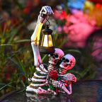 Uanit Halloween Couple Skull Lamp Halloween Decoration Outdoor Solar Garden Courtyard Festival Decoration
