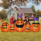 8FT Halloween Inflatable Pumpkins Blow ups Outdoor Decorations, Five Pumpkins with LED Lights for Party Yard