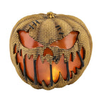 14" Animated Flaming Burlap Pumpkin Halloween Decoration
