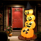 Costway 6.8FT Halloween Inflatable Pumpkin Combo Blow up Pumpkins w/ Witchs Hat