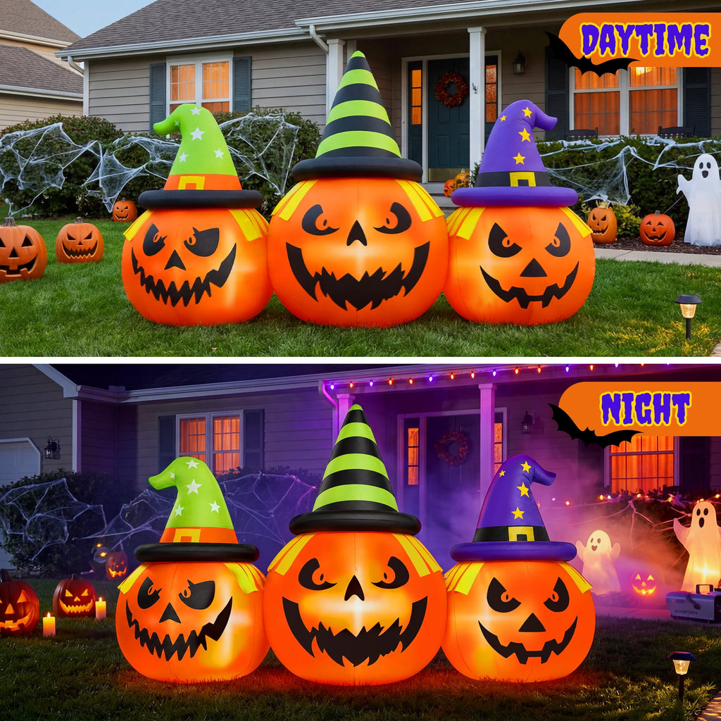 6FT Halloween Inflatable Pumpkins Decorations with LED Lights, Halloween Blow Ups Decoration for Home Party