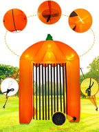 9.5ft Halloween Inflatable Pumpkin Arch with LED Lights - Outdoor/Indoor Yard Decoration for Halloween Party & Home