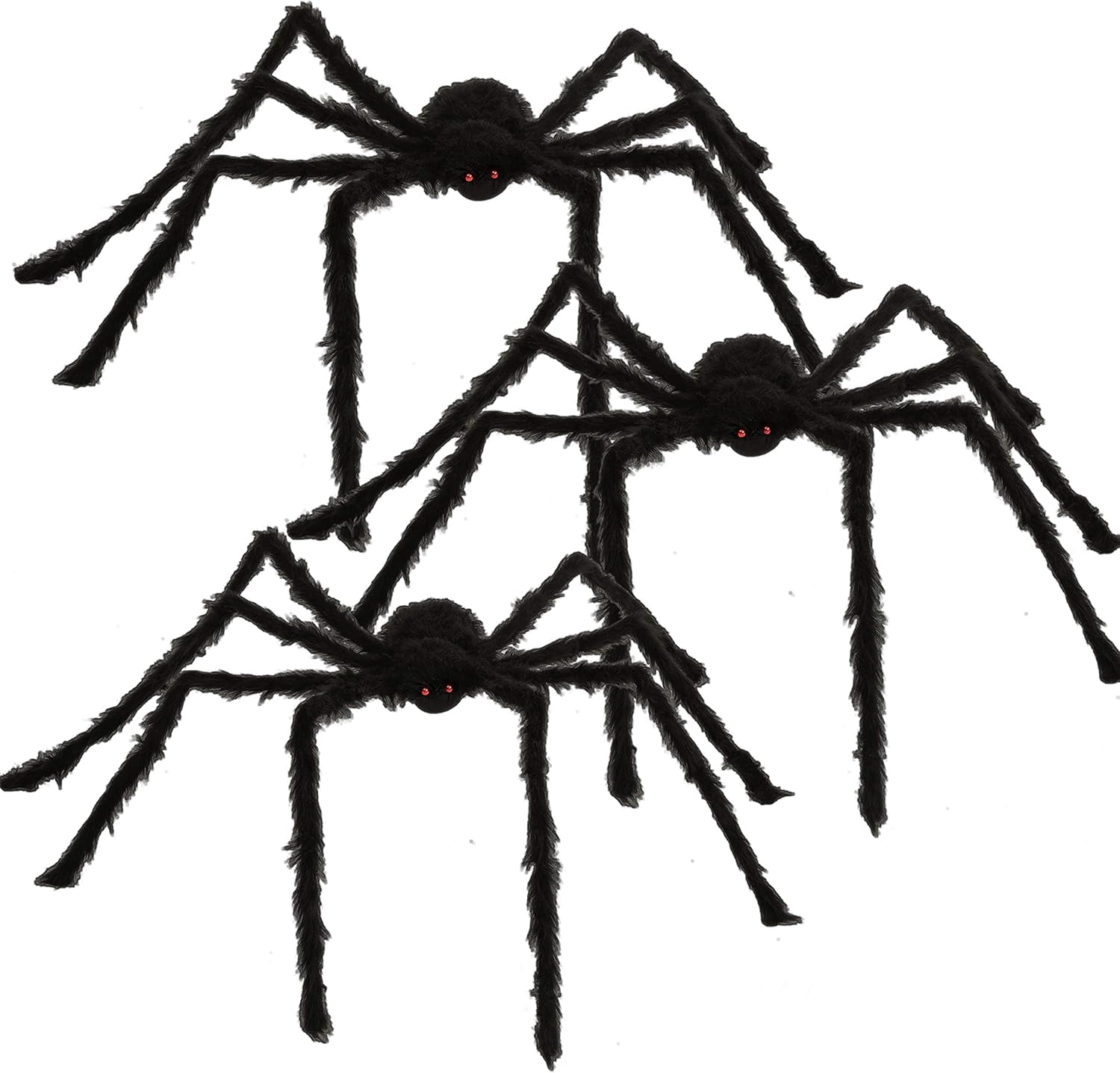 3 Pack 5 FT Giant Spider Halloween Decorations,Scary Spider Halloween Decorations Outdoor Party Decorations Props Halloween Yard Decorations,Black