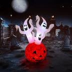 Halloween Ghost and Pumpkin Outdoor Halloween Inflatables for Patio Garden Decor