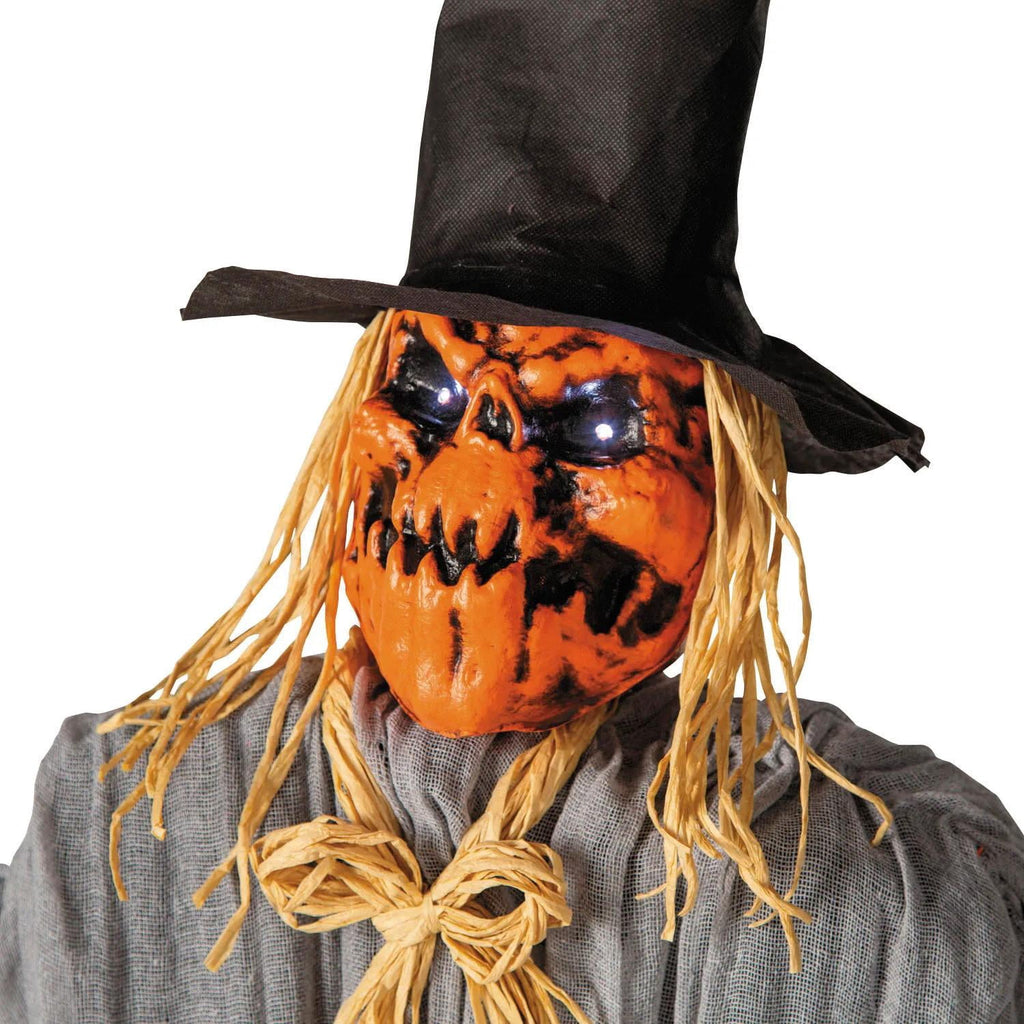 5 Ft. 8" Animated Head Turning Pumpkin Scarecrow Halloween Decoration