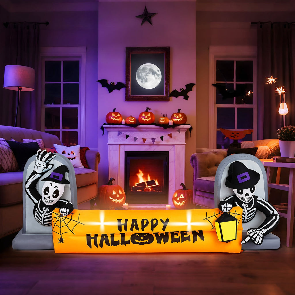 10' Halloween Inflatables Outdoor Halloween Tomb Decoration Banner Blow up Decor