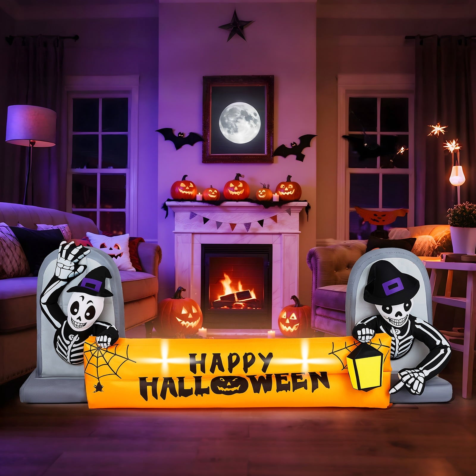 10' Halloween Inflatables Outdoor Halloween Tomb Decoration Banner Blow up Decor