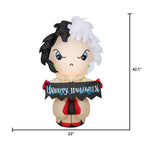 Disney Cruella with "Unhappy Halloween" Banner