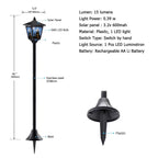 2-Pack Haunted House Solar Post Lights - Spooky Halloween Decoration with Eerie Glow, 40" Rust-Proof Stake, Auto On/Off for Outdoor Yard