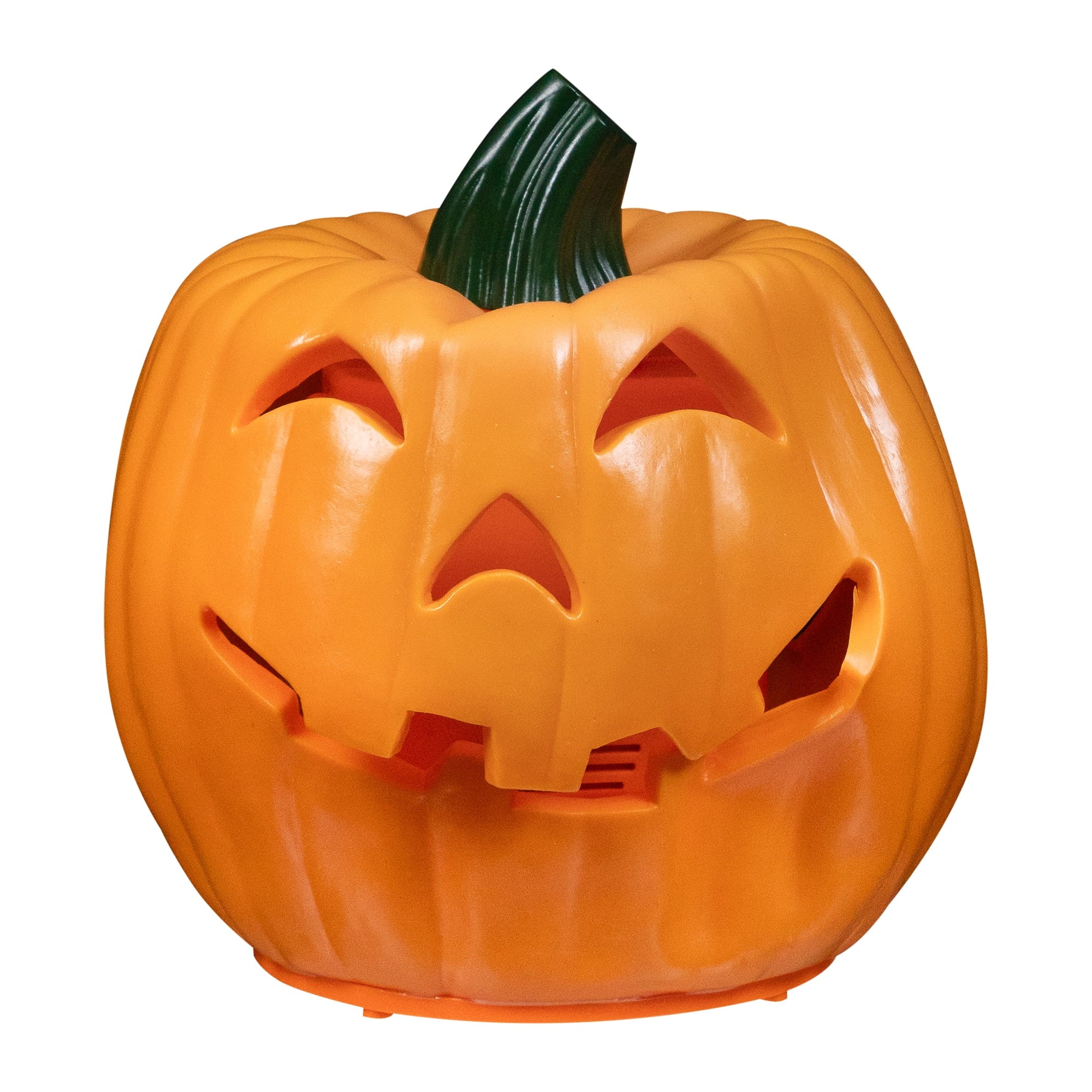 9.75" Jack-O-Lantern Animated Double-Sided Halloween Pumpkin - Orange/Green