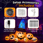 8.7ft Long Halloween Inflatable Pumpkin Decoration with Built-in LED Lights, Large Outdoor Blow-Up Yard Decor for Lawn, Garden, Porch, Haunted House and Halloween Party