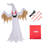 VIVOHOME 8ft Height Halloween Inflatable White Ghost with Red Rotating Led Lights Blow up Outdoor Lawn Yard Decoration