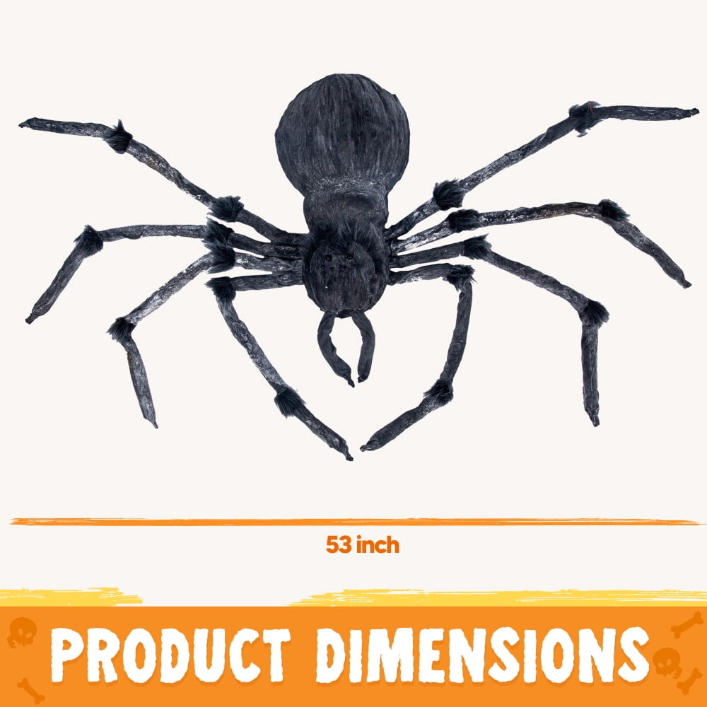 45inch Giant Spider Halloween Decorations,Scary Spider Halloween Outdoor Party Decorations Props Halloween Yard Decorations,Black