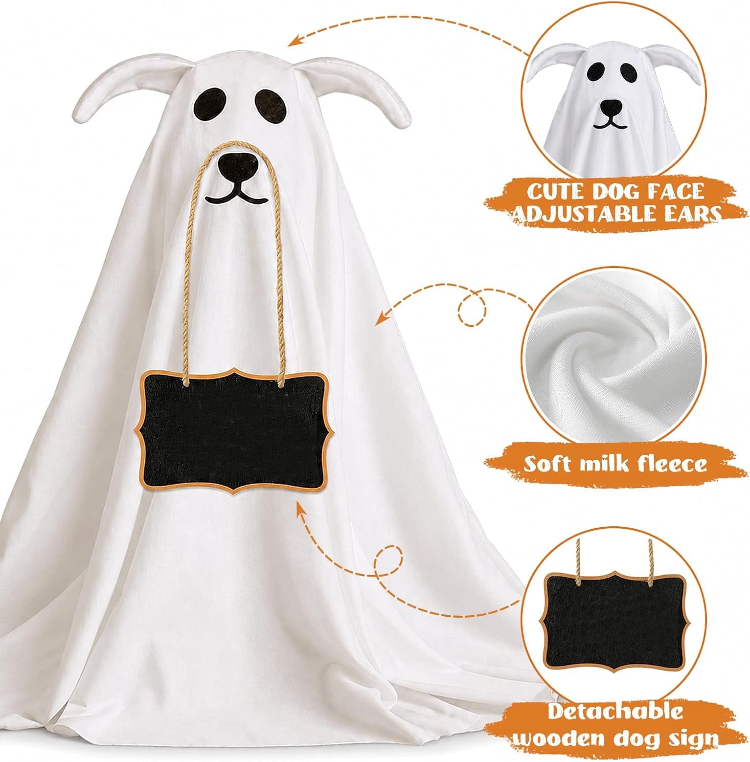 Clearance Outdoor Halloween Decorations 2 Pack Spooky Ghost Dog Light-Up Freestanding Swinging Ghost for Front Door Porch Yard Lawn Home Party