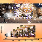 Outdoor high brightness snowflake projection light, holiday decoration ambient light, Christmas Halloween laser light, light show, waterproof function, indoor home, Christmas, wedding Mother's Day