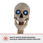 8 ft Tall Motion-Activated Towering Skeleton, Premium Talking Halloween Animatronic Decoration, Plug-In, HHTWRSKEL-2FLSA