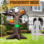 Coolmade 9ft Halloween Inflatable Tree Decoration with pumpkin, Ghost, Owl, Blow up Yard Inflatables with Built-in LEDs for Garden Lawn Indoor Party Decor