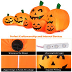 Gymax 7.5ft Inflatable Halloween Pumpkins Set 7 Pumpkins Patch w/ Energy-saving LED & Adapter