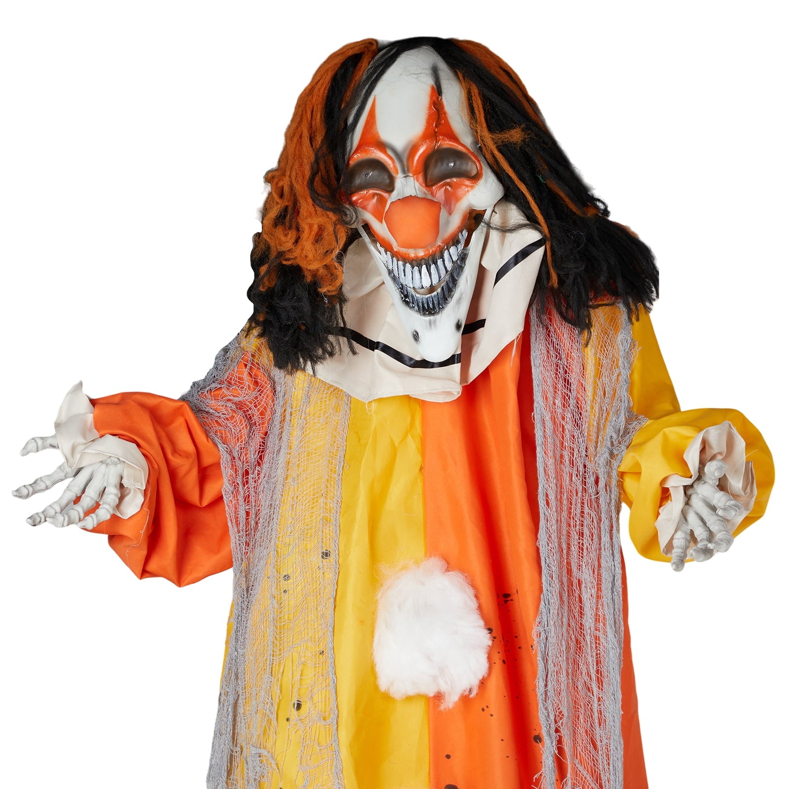 8 ft Clown Animated Halloween Decoration Clown w/ Pre-Recorded Screaming, LED Eyes