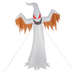 12FT Halloween Inflatables Ghost Outdoor Halloween Decoration w/ Scary Flames,4pcs LED Lights
