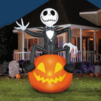 Disney Jack Skellington Pumpkin Inflatable Halloween Giant - Orange One Size
